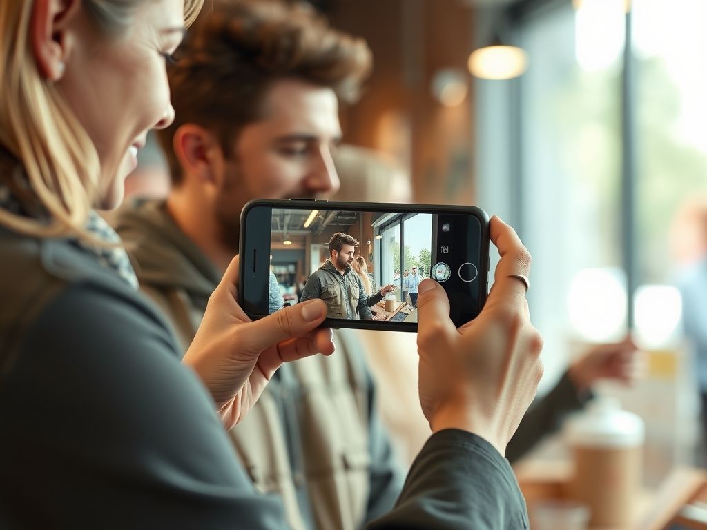A seller filming a short product video on a phone.