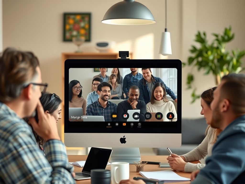 A community leader hosting a members-only video call.