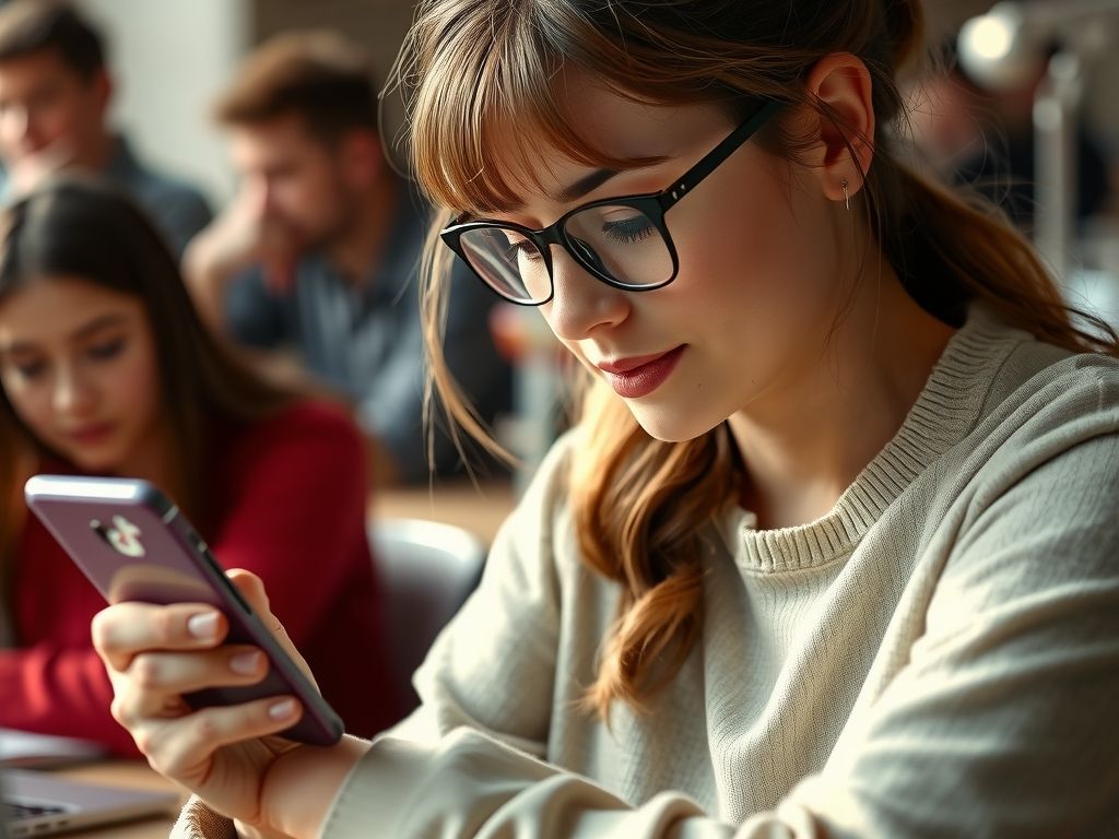 A creator searching TikTok on her phone for product ideas.