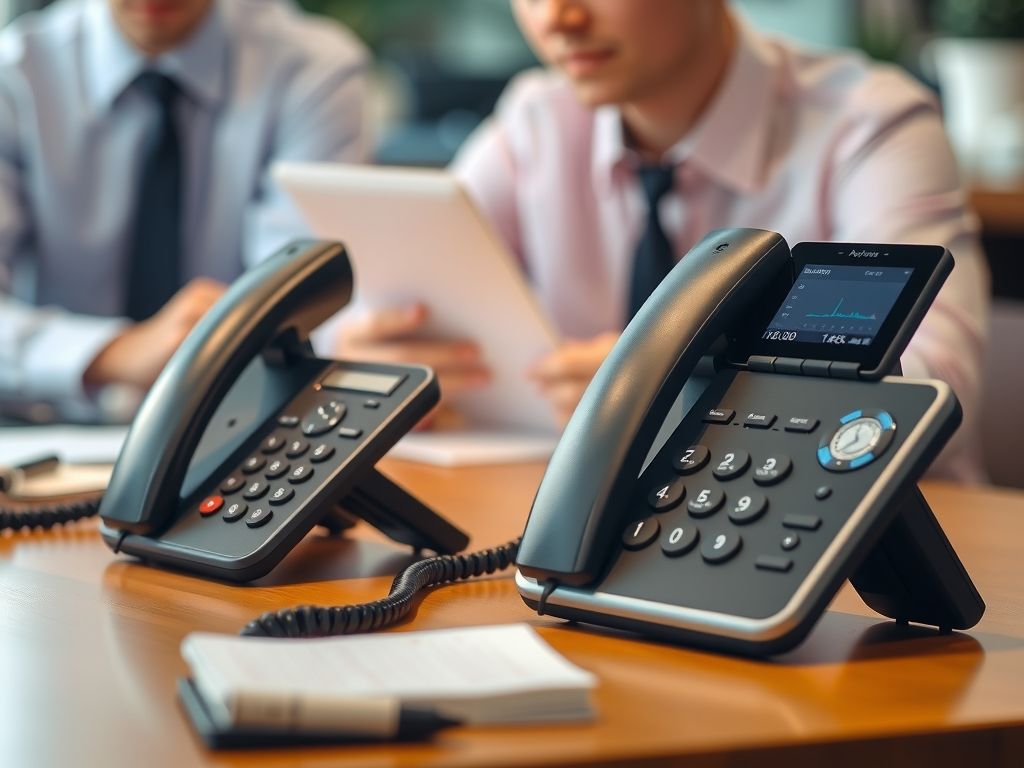 Two phones on a desk, one personal and one for the business.