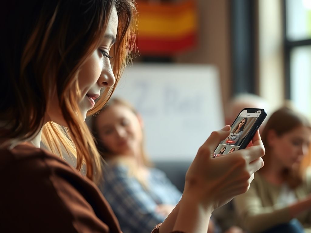 A creator reading comments on an Instagram post on her phone.