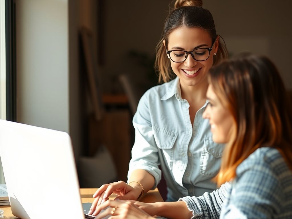 A customer chatting with a website assistant on a laptop.
