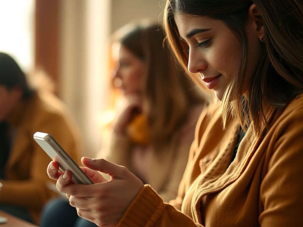 A creator replying to Instagram messages on her phone.