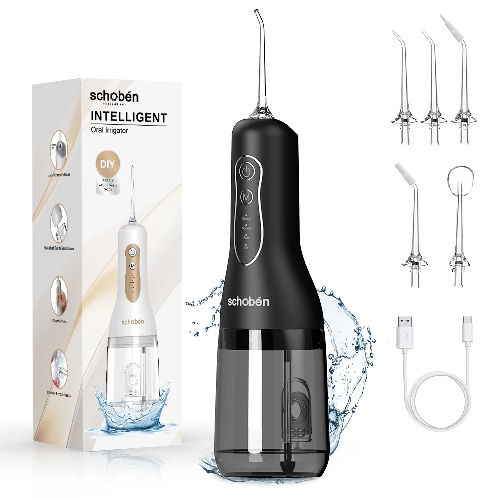 Water Flosser: Portable Cordless Oral Irrigator, 4 Modes, 5 Nozzles, USB Charging, Upgraded Water Tank Capacity