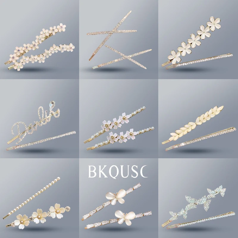 Rhinestone Flower Woman's Hairpins Elegant Metal Hair Clip Hair Accessories Girl's Fashion Butterfly Women Barrettes Hairpin