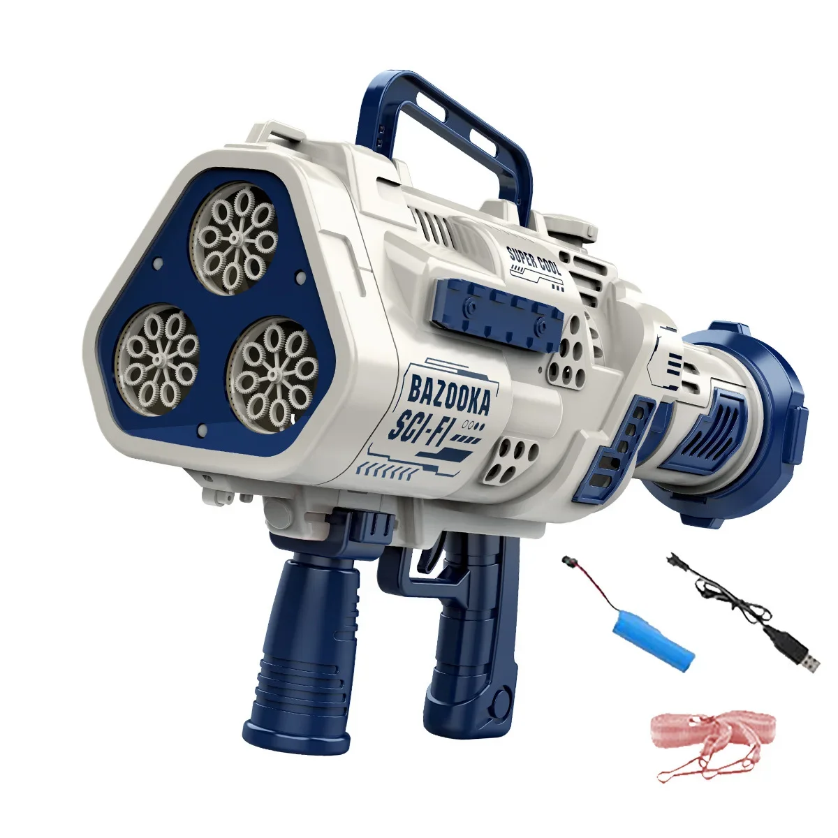 88 Holes Rocket Bubble Gun Toy with Light Automatic Pink Bubbles Machine Gun Launcher Shape Blower Soap Toys For Kid Boys Party