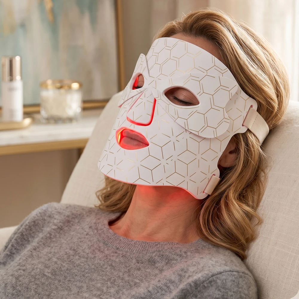 LED light Therapy Face Silicone LED Mask 7 Colors LED Light Photon Therapy  Flexible Facial Beauty Mask Skin Brighten Skin Care