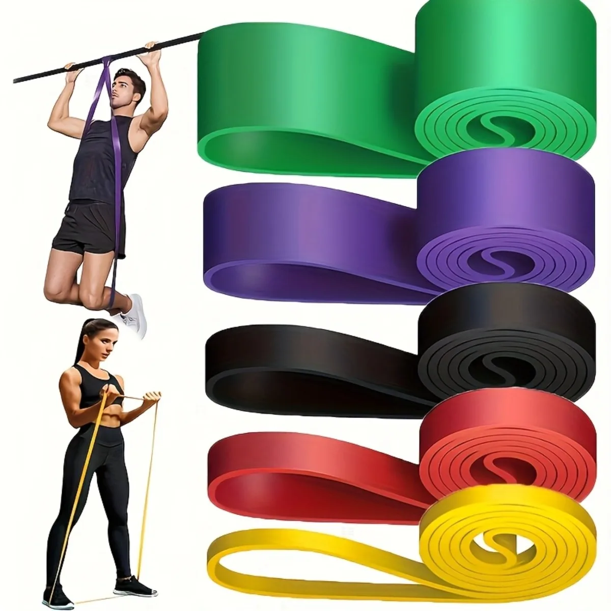 Resistance Bands Set Pull Straps Assistive Pull-Up Bands Exercise Straps Leg Exercise Bands for Gym Fitness Home Workout Equipme