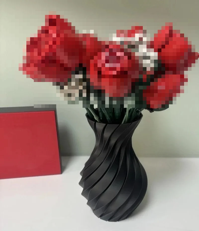 Vase for Lego Bouquet Roses Flowers Flower Bouquet Building Blocks Model Bricks Vase Dispaly DIY Toys For Kids Gift