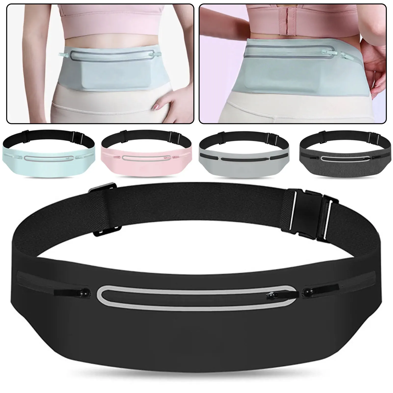 Waterproof Running Waist Pack Adjustable Belt Men Women Slim Running Bags Portable Outsides Jogging Gym Sports Cell Phone Pouch