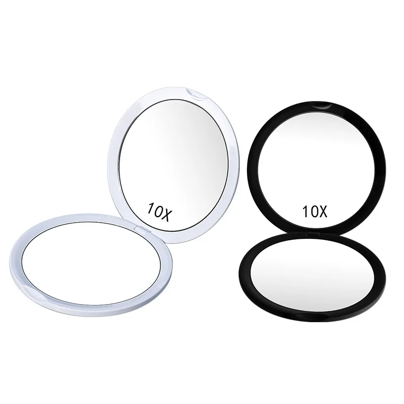 Portable Mini Makeup Mirror Compact Pocket Handheld Mirror 10x Magnifying Double Sided Makeup Mirror Travel Beauty Cosmetic Tool