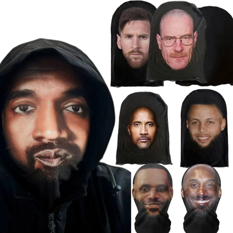 Full Face Visual Mesh Mask Party Horror Hood Simulation Kanye Mask Party Supplies Accs Cosplay Props Sunscreen Prevention