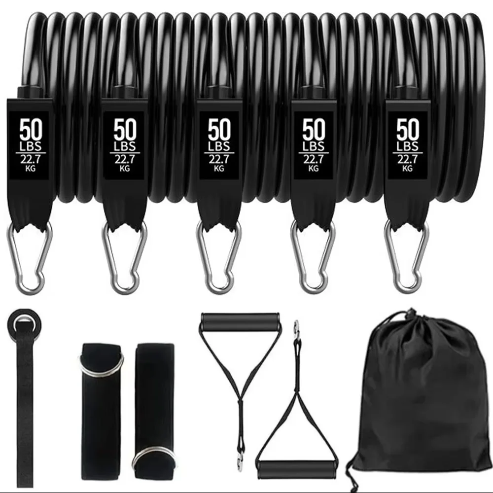 Resistance Strap Set, Sports Strap with Door Anchor, Handle, Handbag, Leg and Ankle Straps for Resistance Training, Unisex