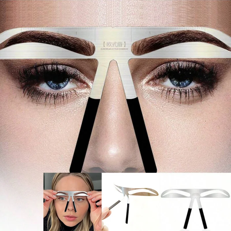 1pc Stainless Steel Eyebrow Shaping Tool - Flexible, Reusable Template for Perfect Brow Shape, Suitable for Beginners