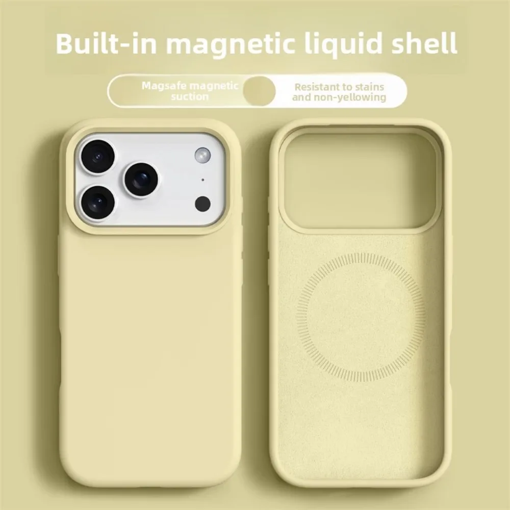 Original Magnetic Phone Case For iPhone 17 16 Pro Max Liquid Silicone Cases For iPhone17 16 Pro Max 17Pro Air Soft Bumper Cover