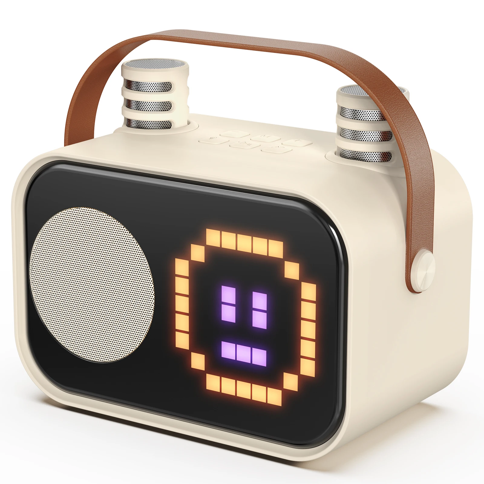 Mini Karaoke Machine for Kids, Portable Bluetooth Karaoke Speaker Unpowered Cabinets with 2 Wireless Microphones for Party