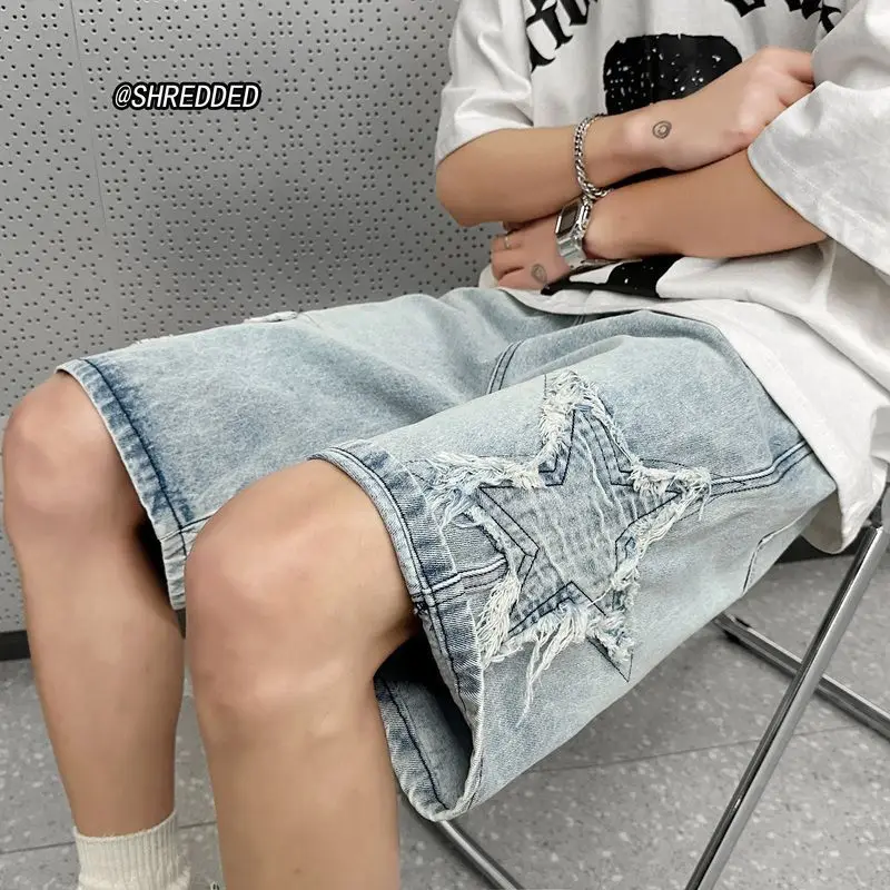 Denim Shorts Men's Summer Thin Wash Retro Yellow Mud Pants American High Street Casual Five-point Pants