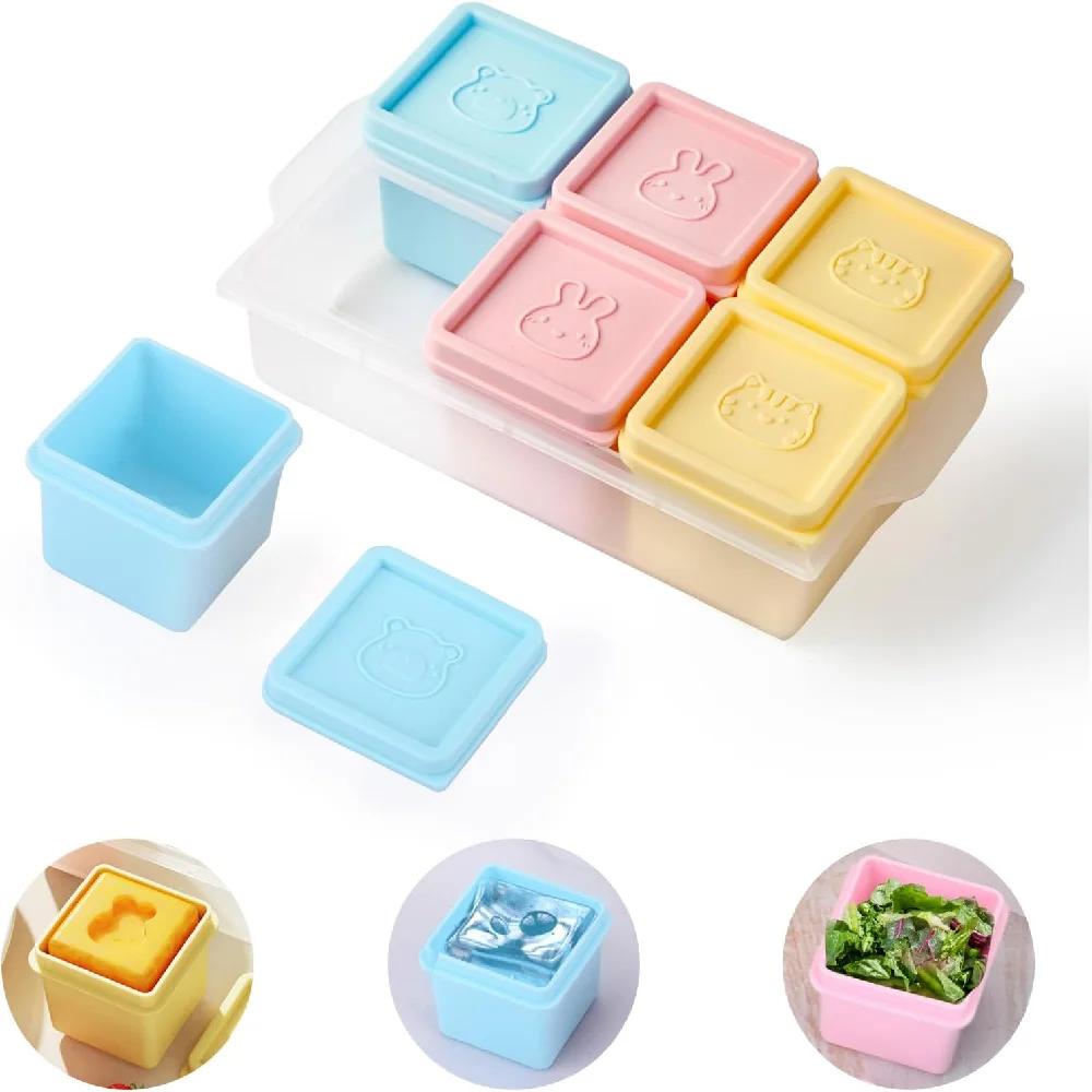 1 Pack of 6 Silicone Food Storage Containers (with Lids), Reusable, Suitable for Meal Prep, a Must-Have for Home and Outdoor Use