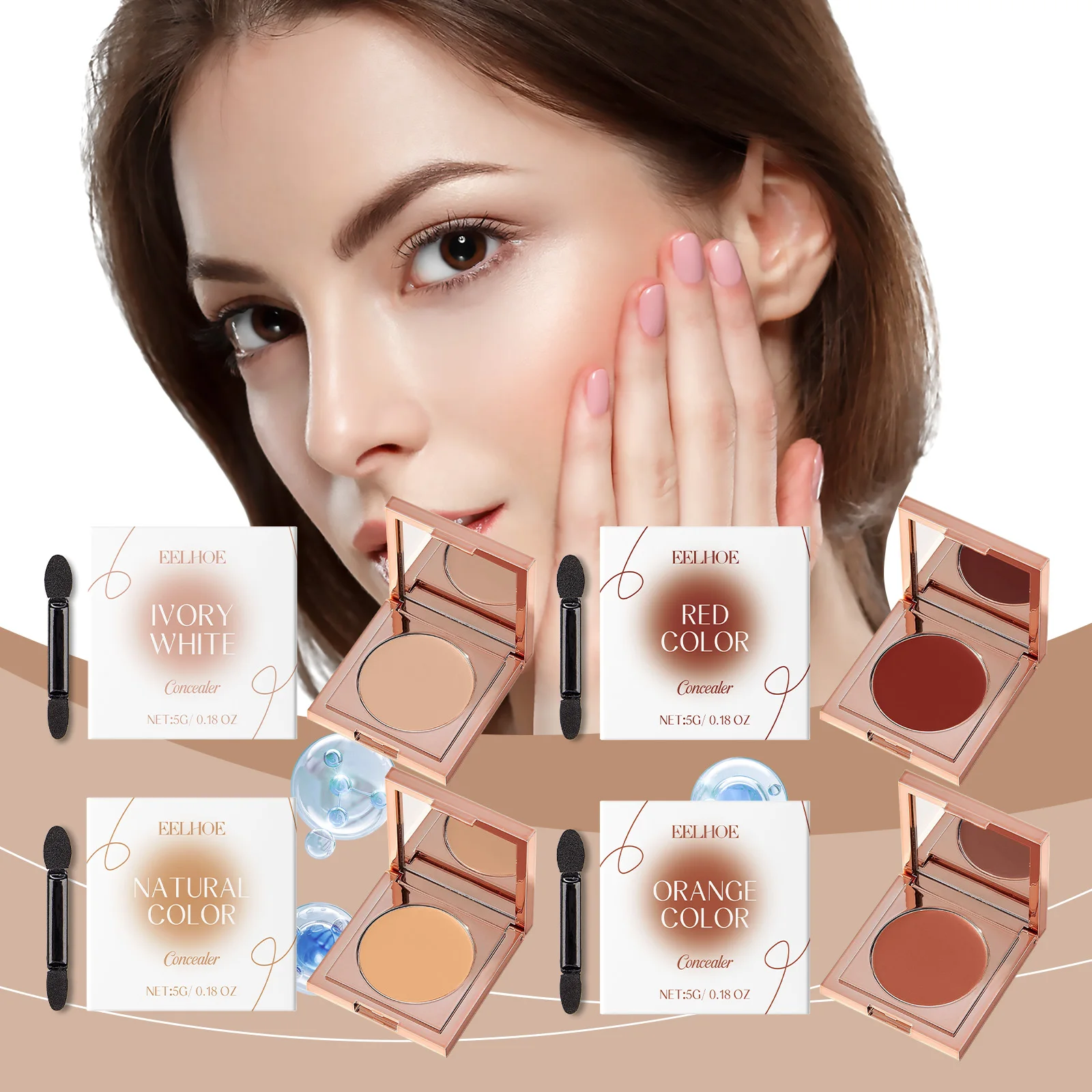 Concealer Lightweight Natural Coverage Of Skin Blemishes Spot Acne Print Cover Dark Circles Long-Lasting Non-Removing Makeup