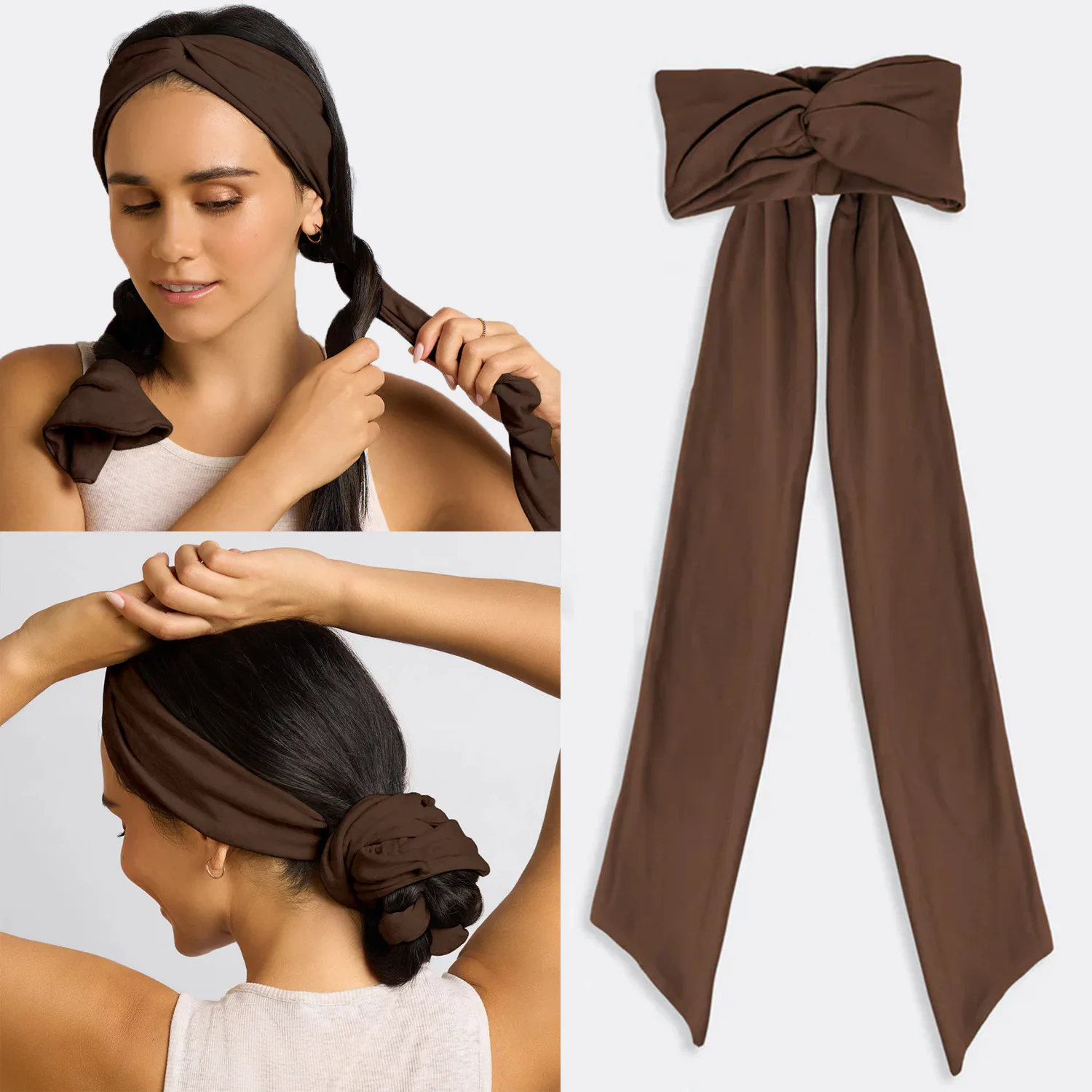 Heatless Curls Headband No Heat Overnight Hair Curler Soft Fabric Long Ribbon Curling Rod Natural Waves Hair Styling Tool for Wo