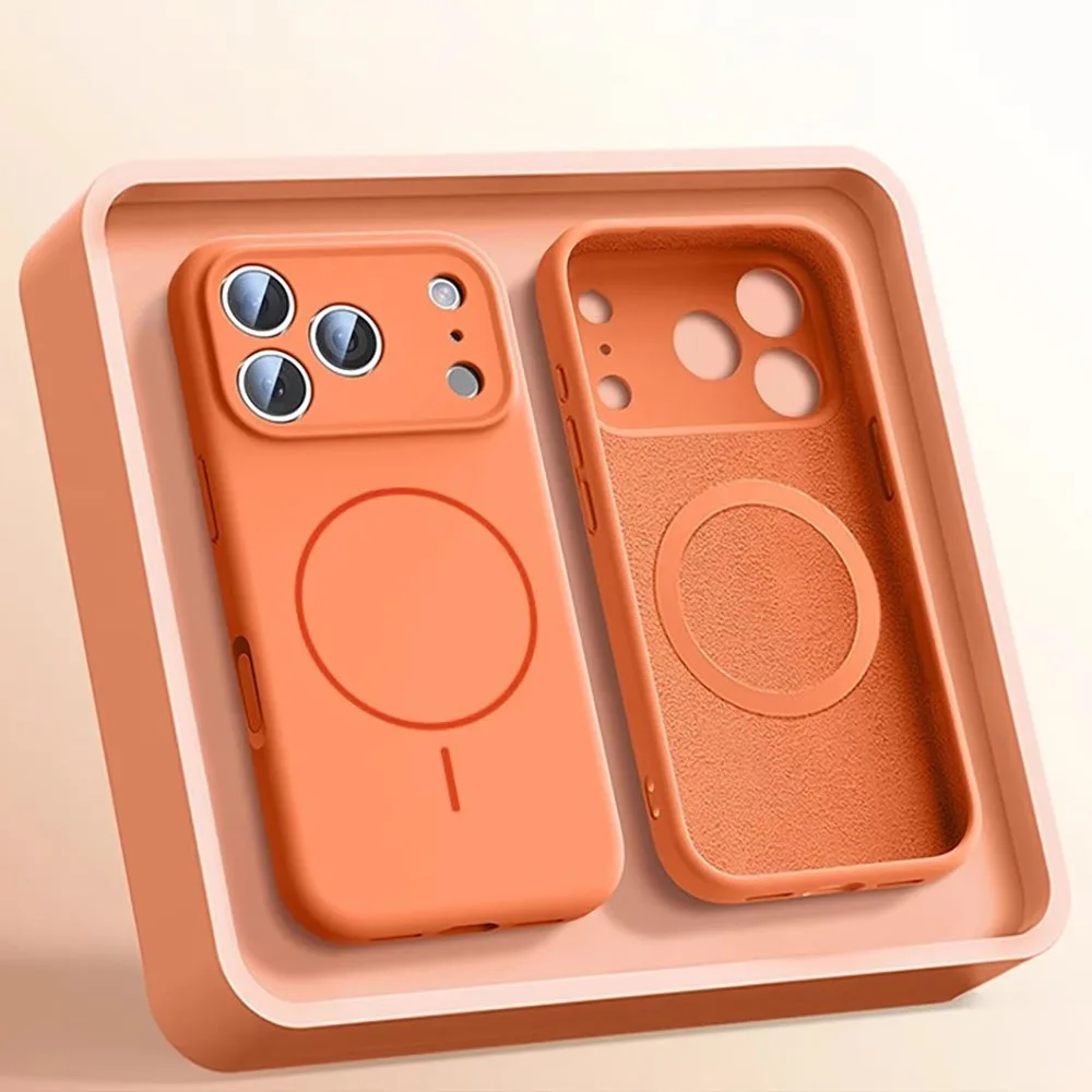 For Magsafe Liquid Silicone Phone Cases For iPhone 17 16 15 14 13 12 Pro Max 16 Plus Air Case Magnetic Wireless Charging Cover