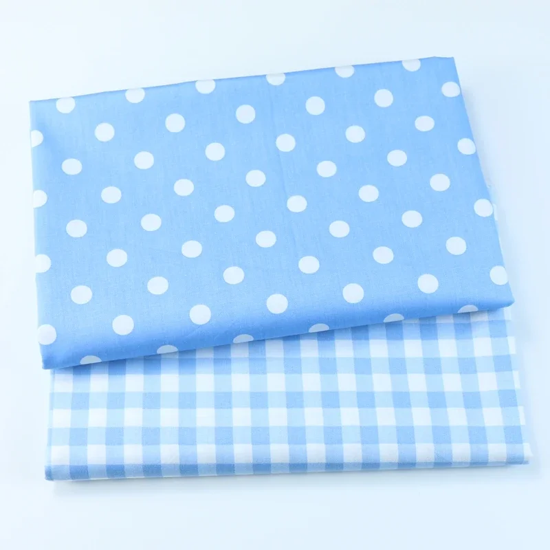 160cm*50cm  bedding, bed sheets, pillowcases, sky blue polka dot checkered fabric, pure cotton twill printed fabric