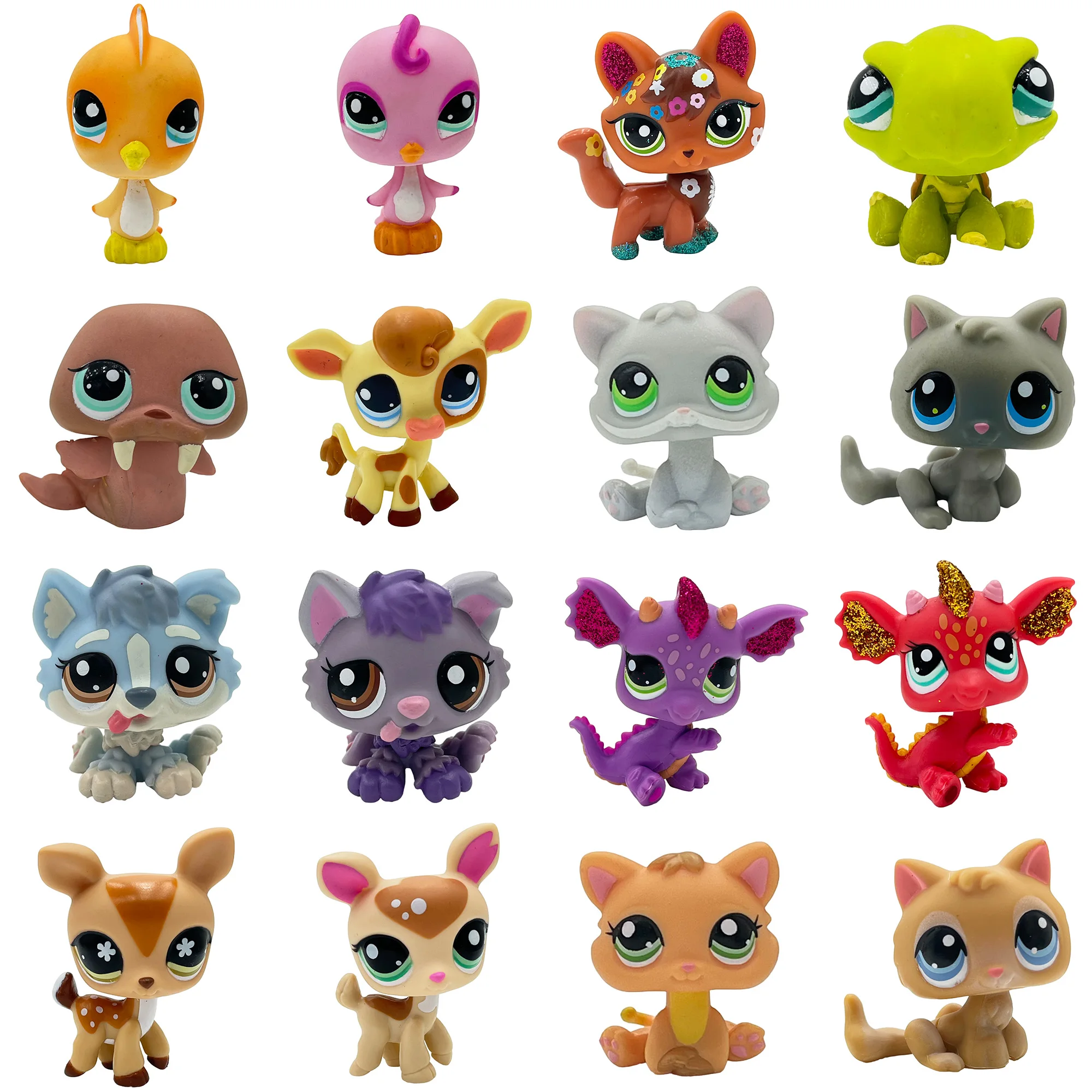 pet lps toys standing pets cute deer persian cat and rabbit old original animal kitten toys for girls collection