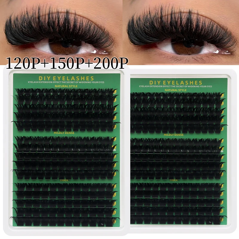 DINGSEN DIY Lash Clusters Thick Segmented Eyelash Extension 60D 80D 100D MIX Lashes Extension Cluster Lashes Individual Lashes