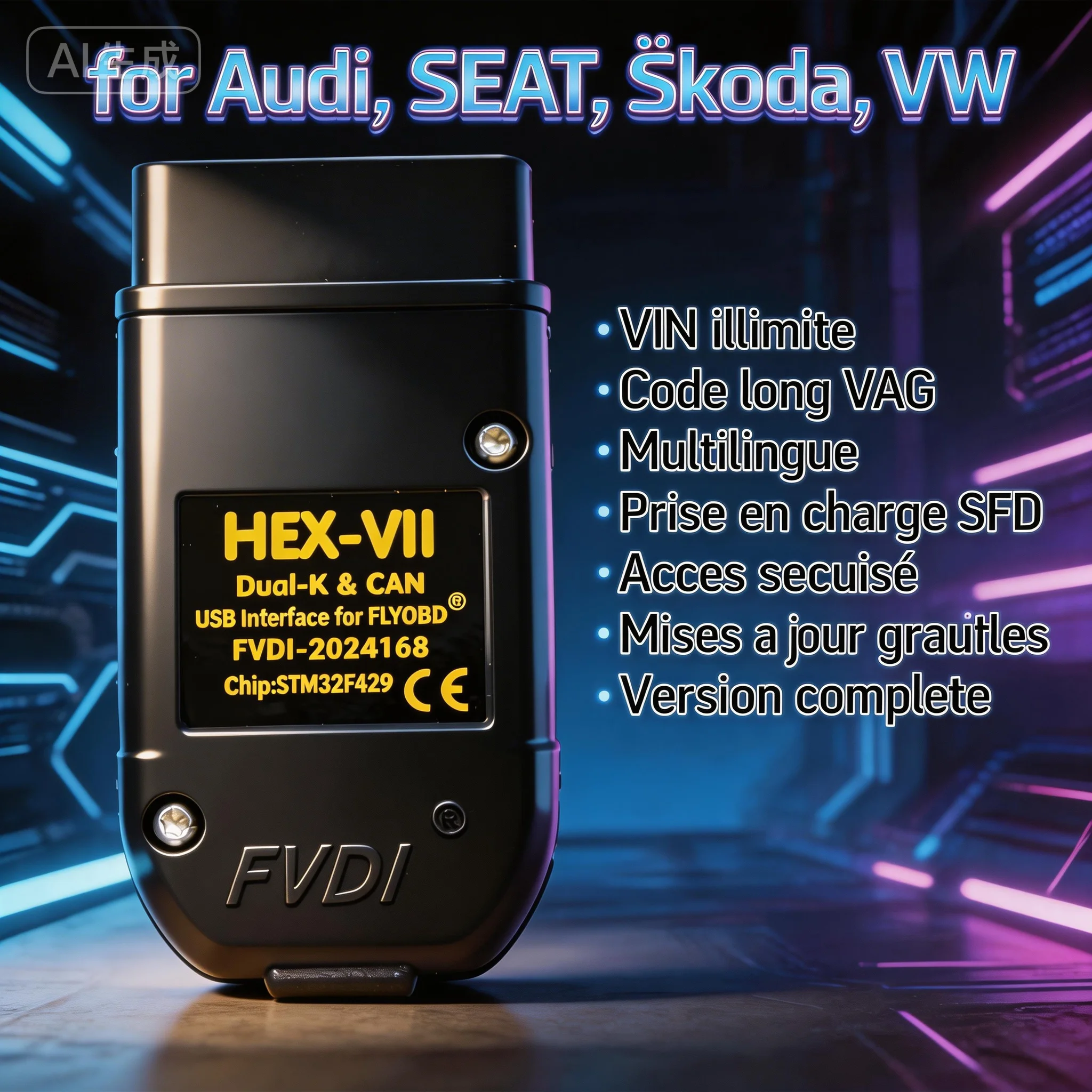 Full function VCDSCAN  Auto Scan com Diagnostic Tools VAG Coding COM HEX Real V2 STM32F429 V25.3  For VW AUDI Skoda Seat