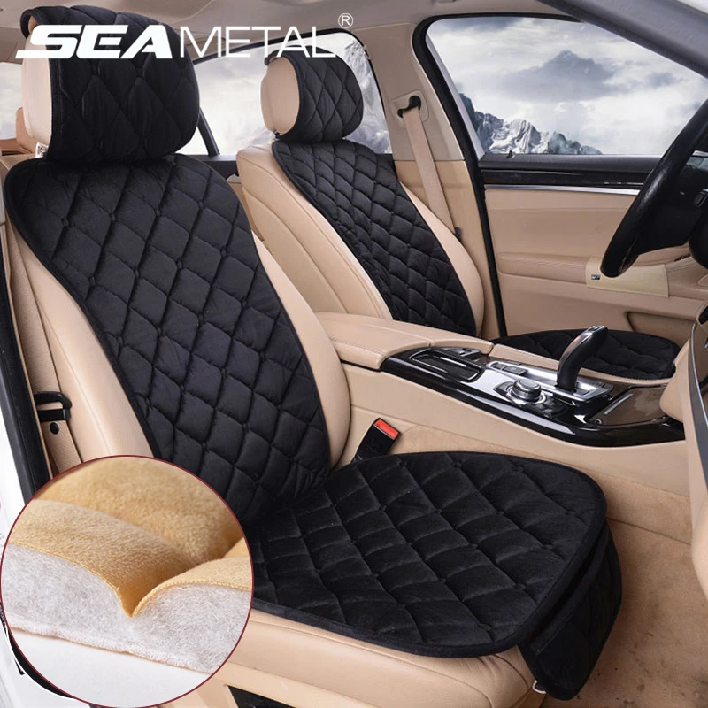Pink Car Seat Cover For Women Girls Cute Car Seat Cushion Universal Plush Interior Protection Mat Pad Auto Cover Accessories
